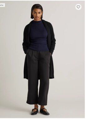 NWT Quince 100% Mongolian Cashmere Duster Cardigan Sweater | Black | Medium #207